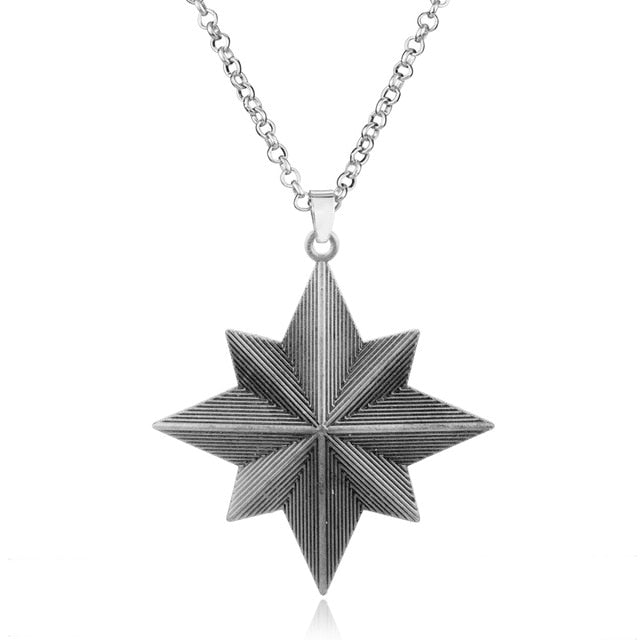 Marvel Necklace Gold Sliver Star Pendant Necklace Chain Movie Cosplay Accessories