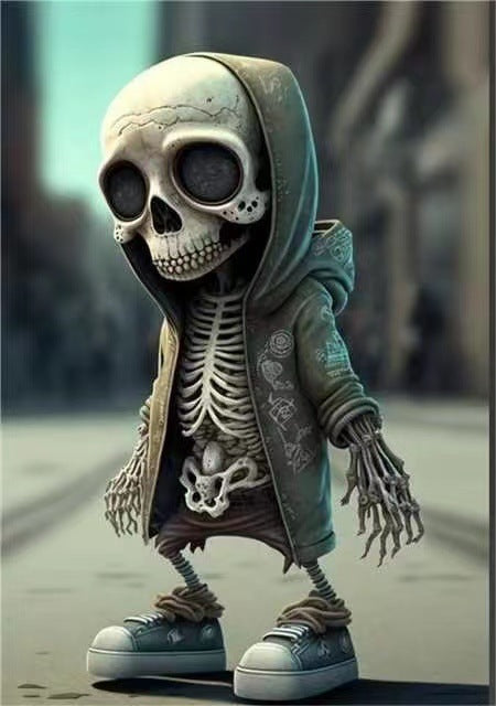 Halloween Cool Skeleton Figurines - Resin Ornament