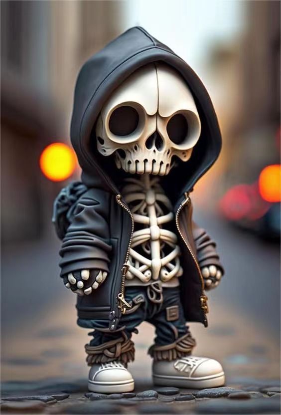 Halloween Cool Skeleton Figurines - Resin Ornament