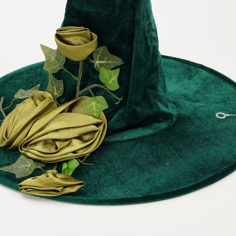 Halloween Green Cosplay Wizard Hat