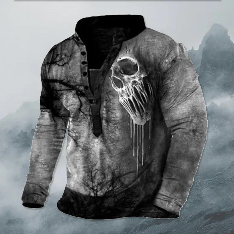 3D T-Shirt Digital Print Wolf Skull for Men