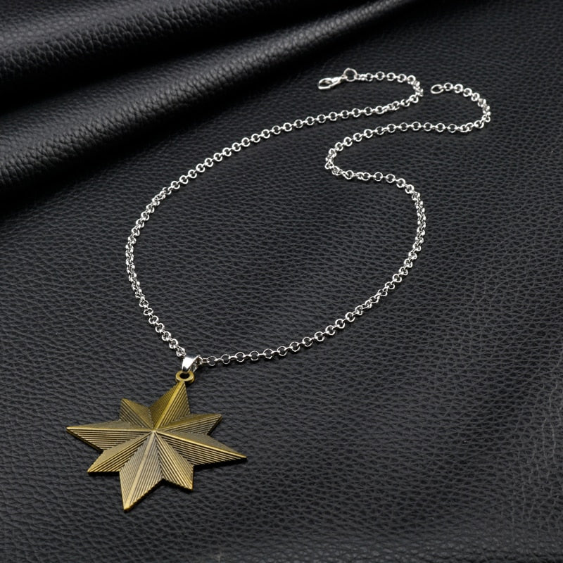 Marvel Necklace Gold Sliver Star Pendant Necklace Chain Movie Cosplay Accessories
