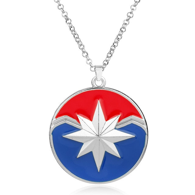 Marvel Necklace Gold Sliver Star Pendant Necklace Chain Movie Cosplay Accessories