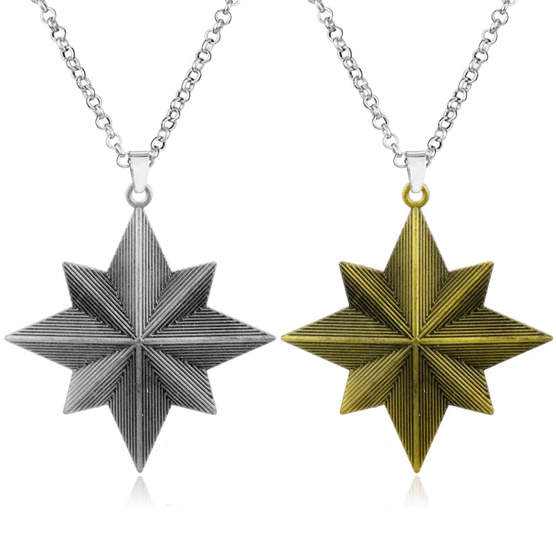 Marvel Necklace Gold Sliver Star Pendant Necklace Chain Movie Cosplay Accessories