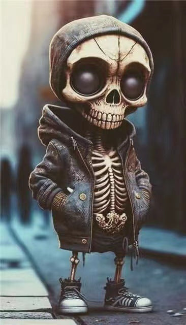Halloween Cool Skeleton Figurines - Resin Ornament
