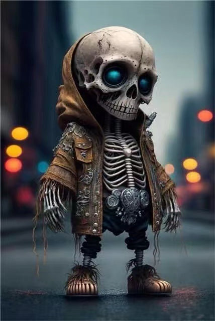 Halloween Cool Skeleton Figurines - Resin Ornament