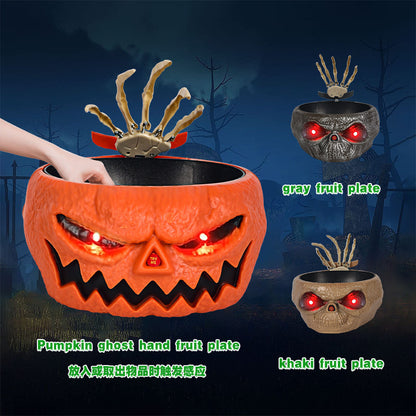 Halloween Candy Bowl with Motion-Activated Skeleton Hand
