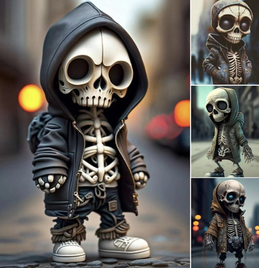 Halloween Cool Skeleton Figurines - Resin Ornament