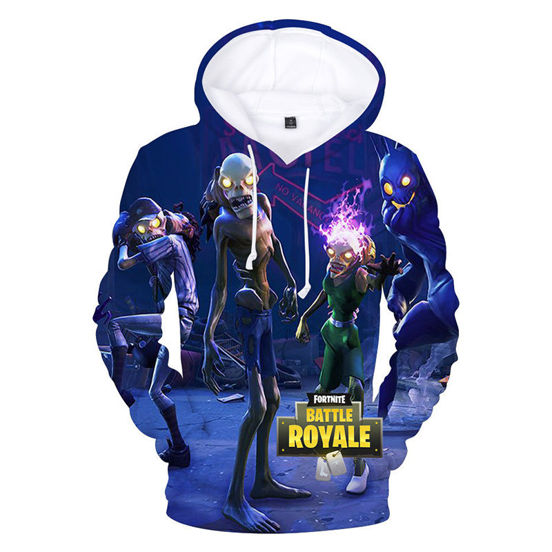 Drawstring 3D Digital Printing Fortnite Novelty Long Sleeve Christmas Cosplay Hoodie Sweatshirt