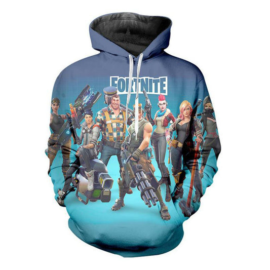 Drawstring 3D Digital Printing Fortnite Novelty Long Sleeve Christmas Cosplay Hoodie Sweatshirt