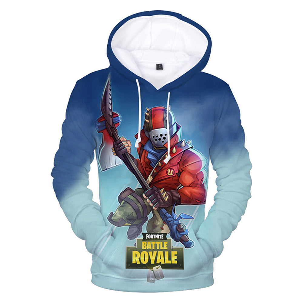 Drawstring 3D Digital Printing Fortnite Novelty Long Sleeve Christmas Cosplay Hoodie Sweatshirt