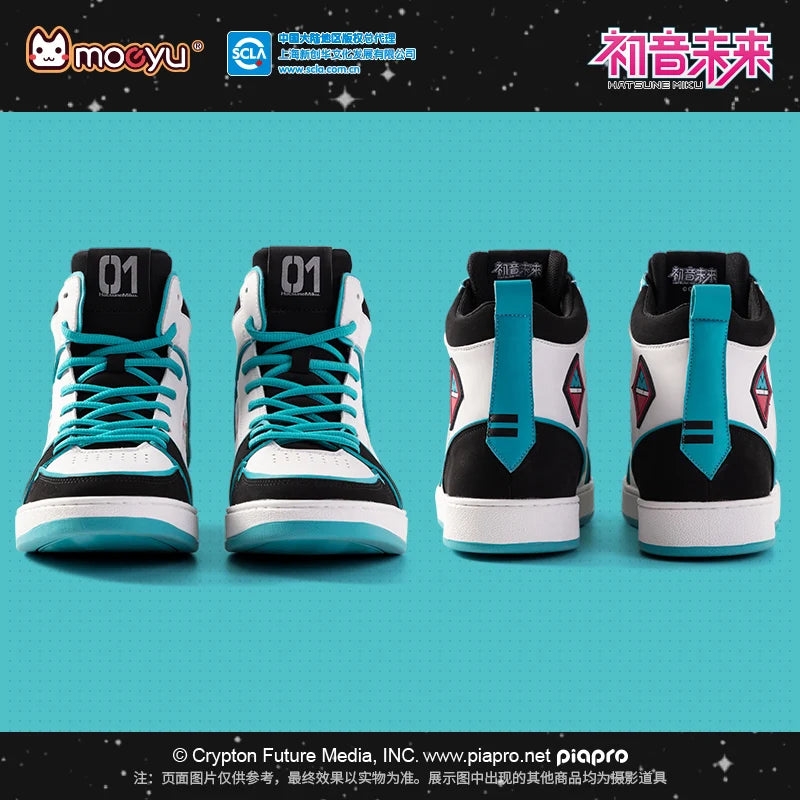 Moeyu Hatsune Miku Shoes for Men Vocaloid Cosplay Male Sneakers Women Tennis Sport Athletic Anime Figure Shoe Casual Shoes