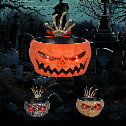 Halloween Candy Bowl with Motion-Activated Skeleton Hand