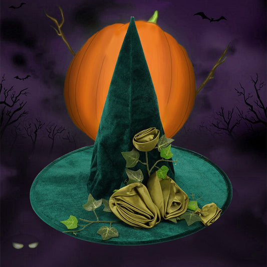 Halloween Green Cosplay Wizard Hat